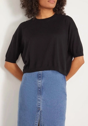 Deliah Top In Noir Knit Perfection Winter Fashionable