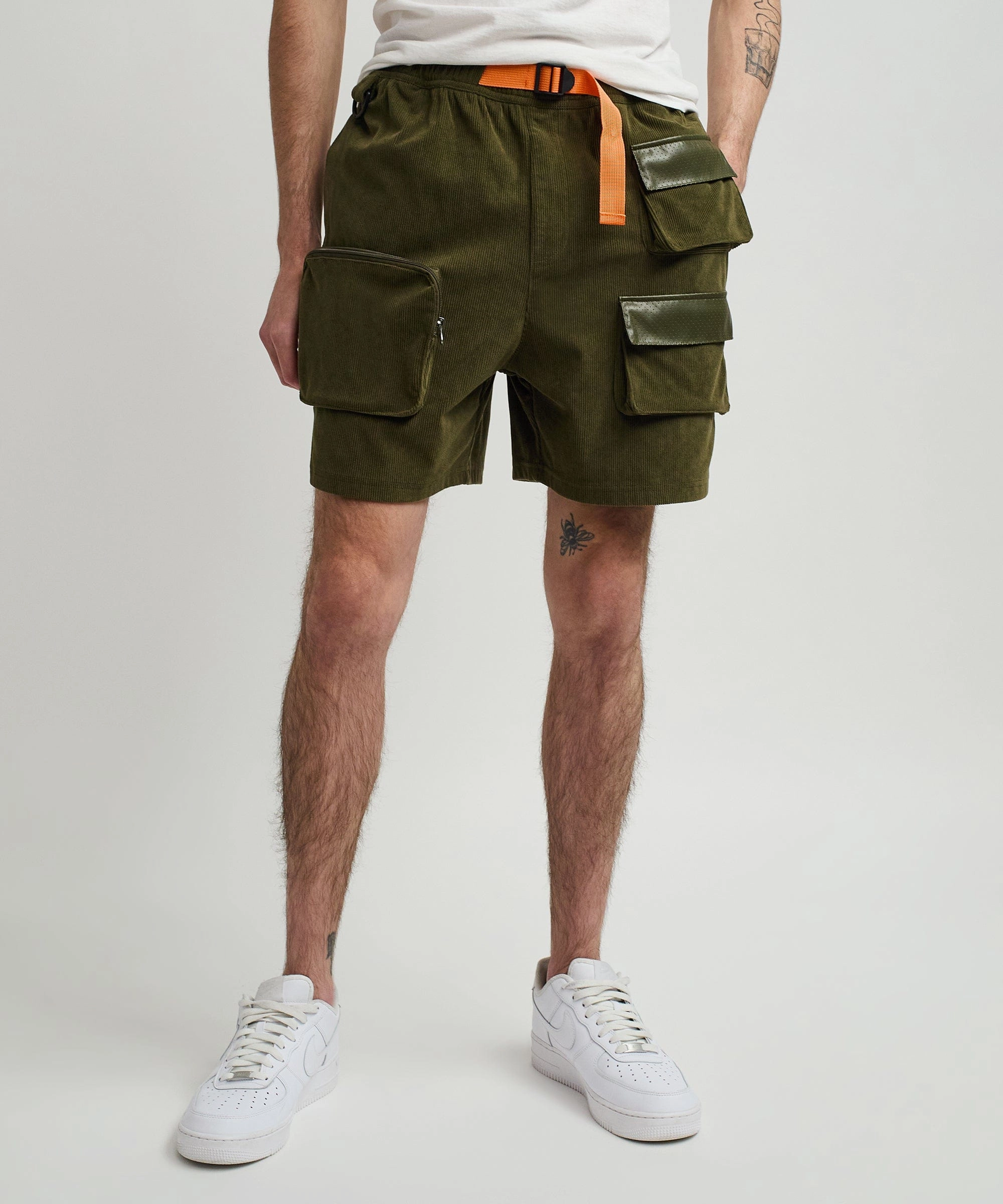 Delta Utility Corduroy Cargo Shorts - Green AllPurposeWear Comfortable Fabric