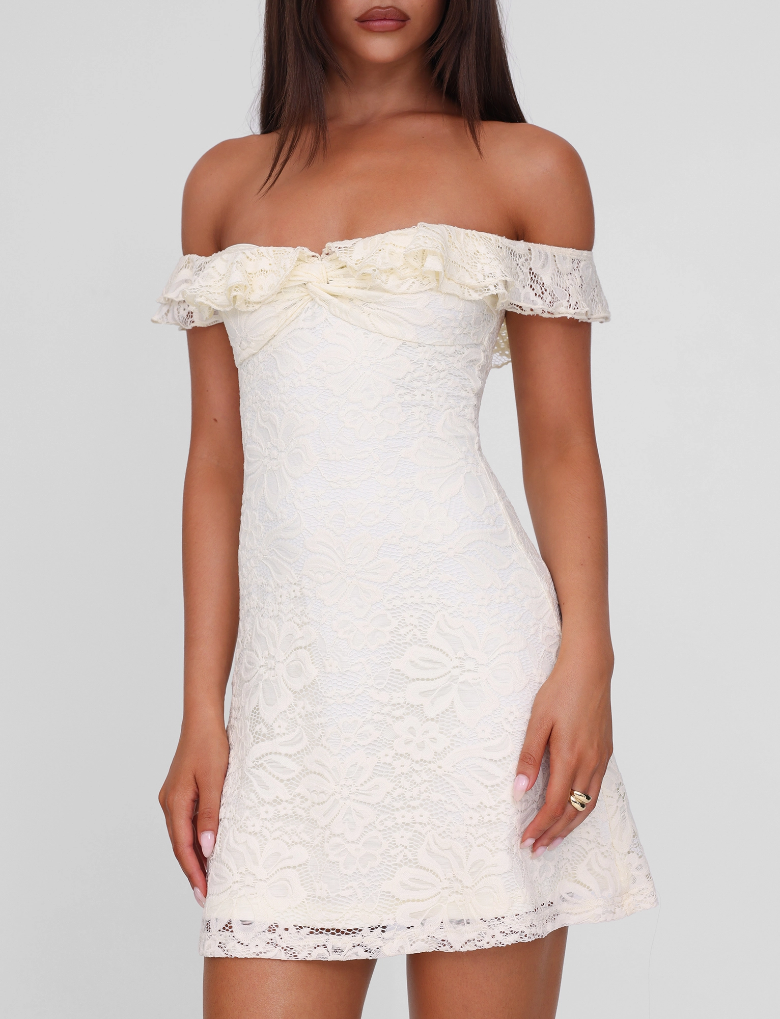 DENALI LACE MINI DRESS - CREAM LACE Calm Fit Calm Mood