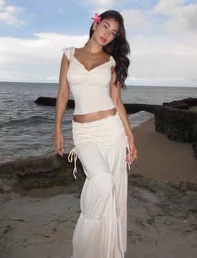 DENALI MAXI SKIRT - NEUTRAL : BONE Comfort Innovation Convertible Length