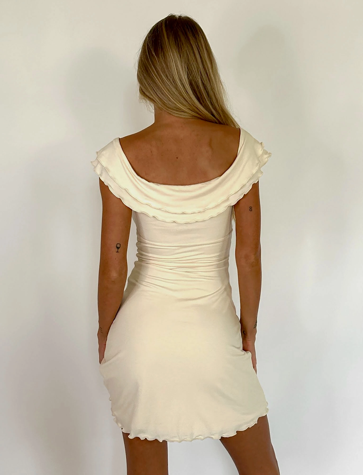 DENALI MINI DRESS - WHITE : BONE Sun-Protective Playful design piece