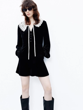 Detachable Lace Collar Dress Inner Glow