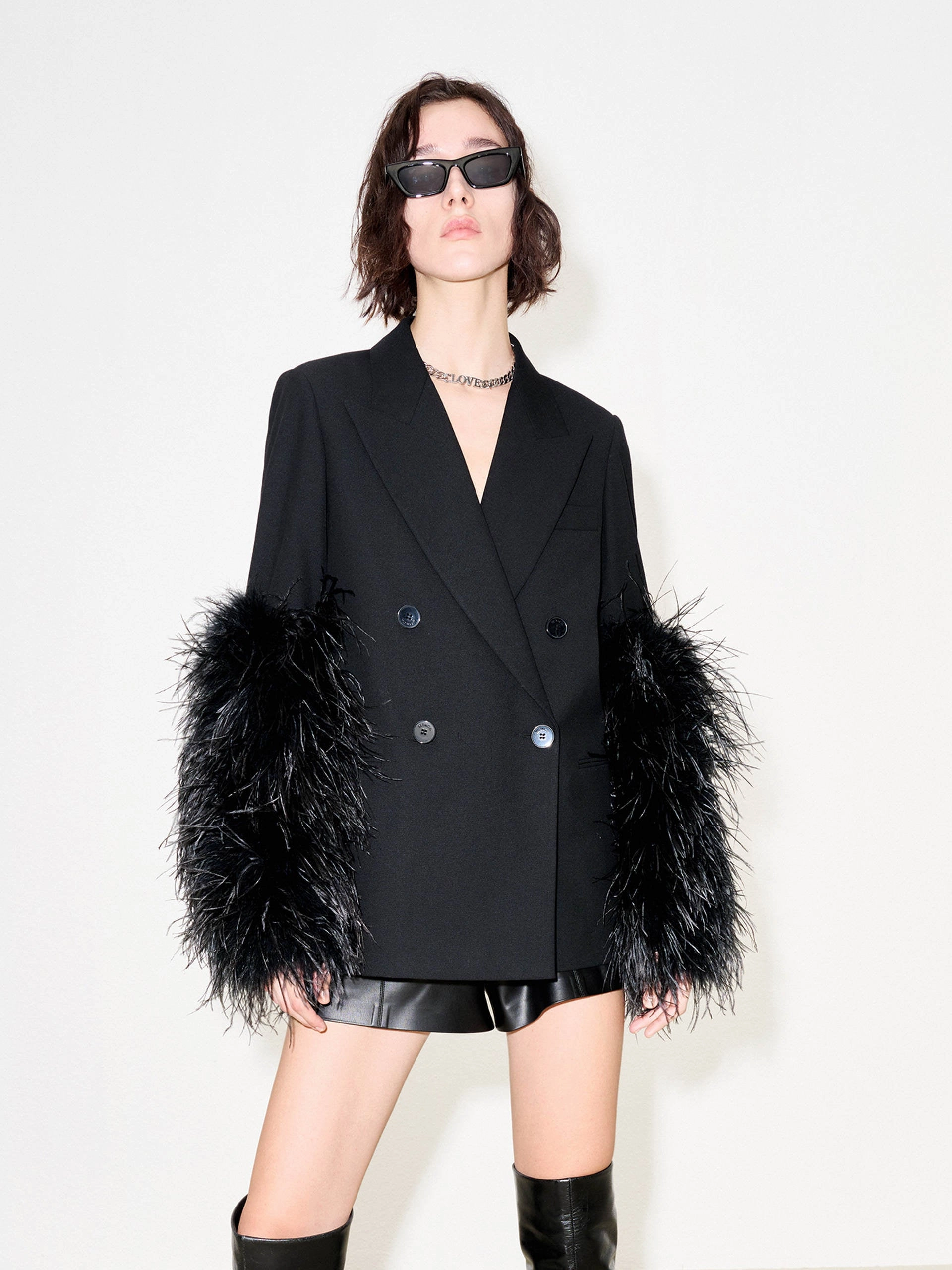 Detachable Sleeve Structured Blazer Sleek Layers
