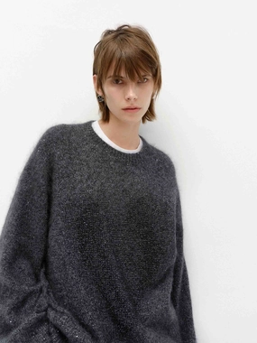 Distressed Loose Sweater Odor Neutralizing Technology