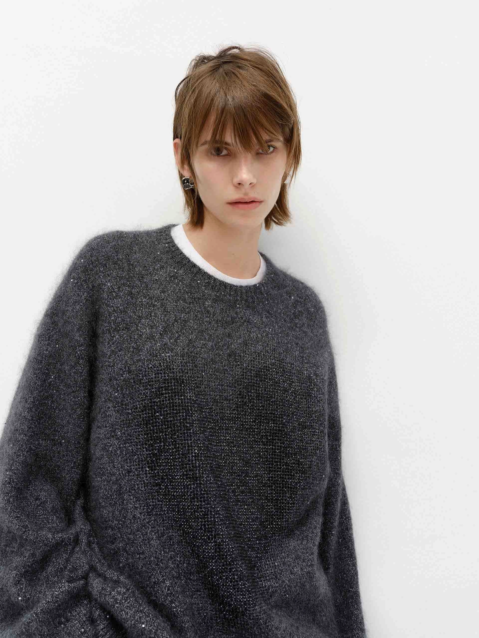 Distressed Loose Sweater Odor Neutralizing Technology