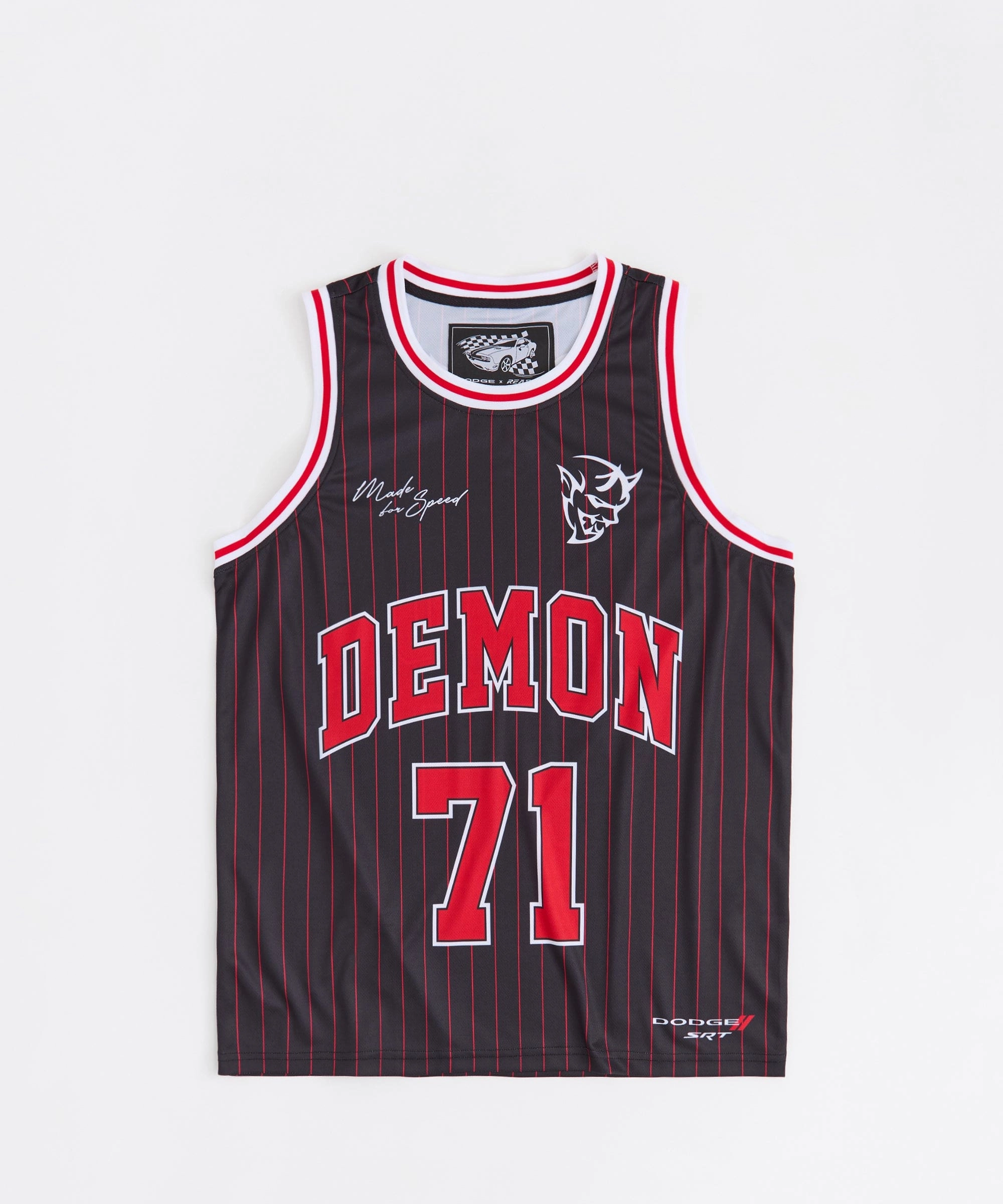 Fade Resistant Treatment Anti Pilling Technology Dodge Demon Basketball Jersey - Black
