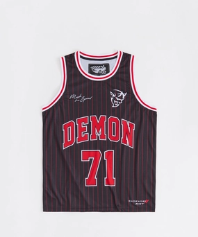 Mesh Lining Dodge Demon Basketball Jersey - Black