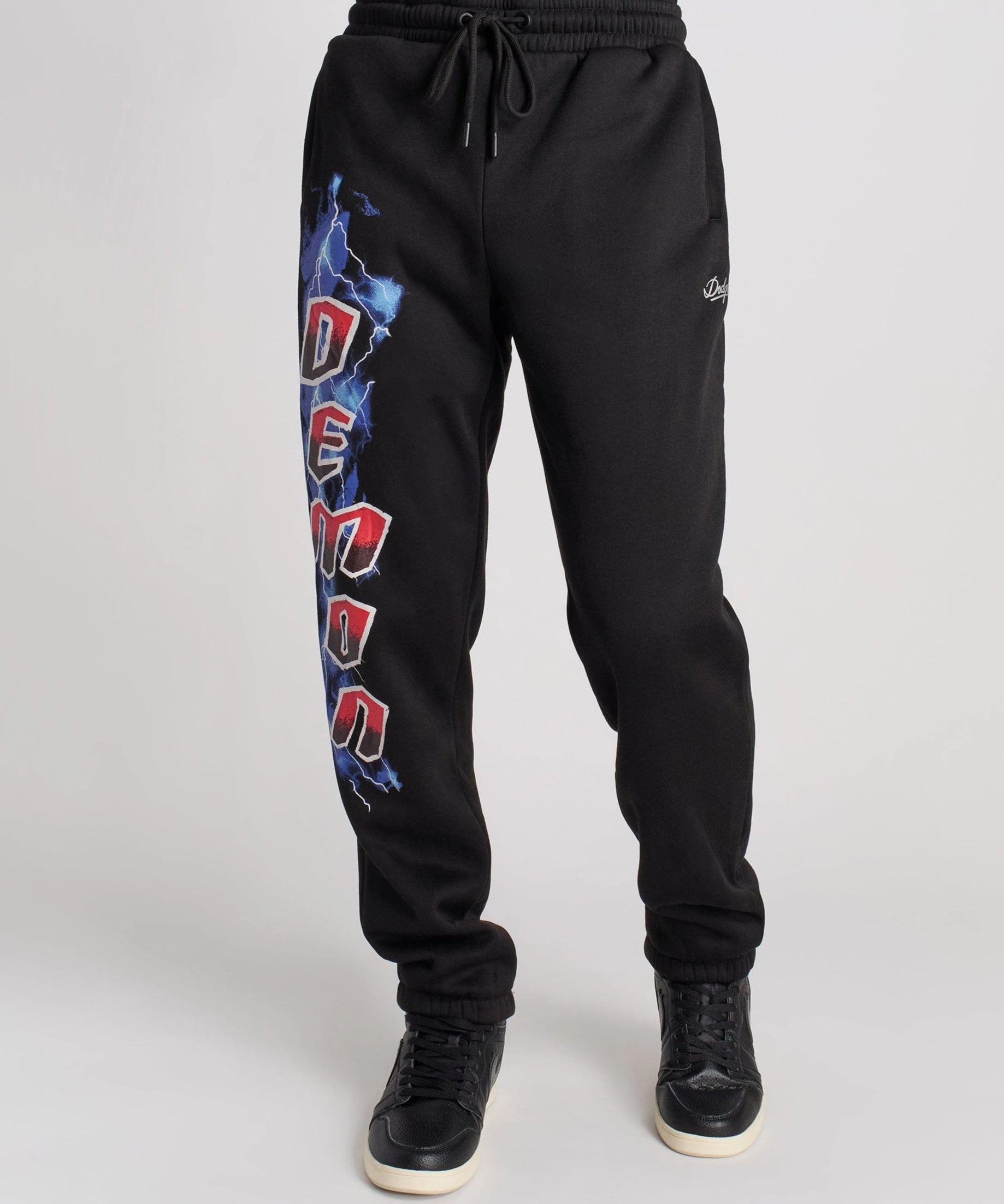 Breathable Performance Wear Body Fit Dodge Demon Bolts Joggers - Black