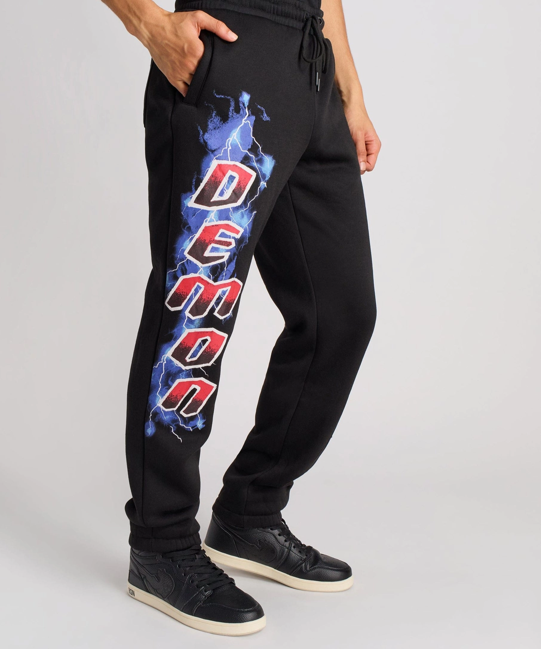 LowProfileWaistband Simple Silhouette Dodge Demon Bolts Joggers - Black