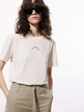 Luxury clothing Casual Fit Dolphin Print Crewneck T-shirt
