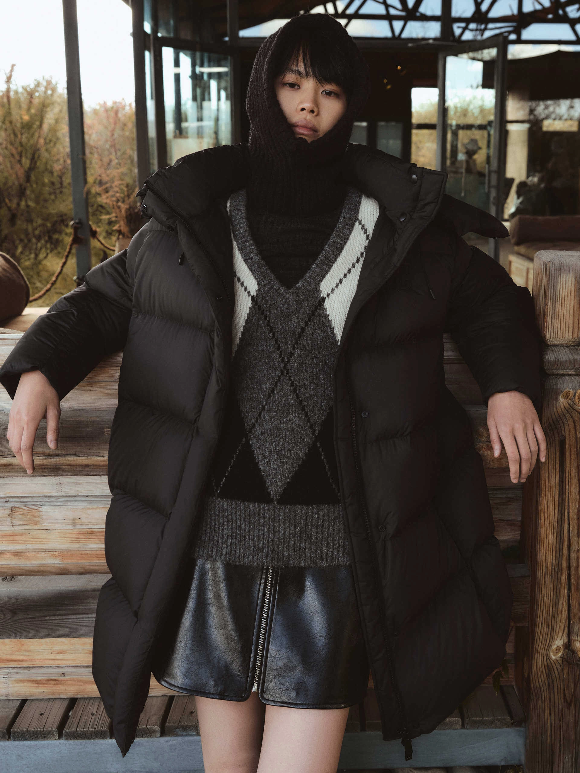 Smart Casual Piece Embellished Trim Midi Length Down Puffer Coat