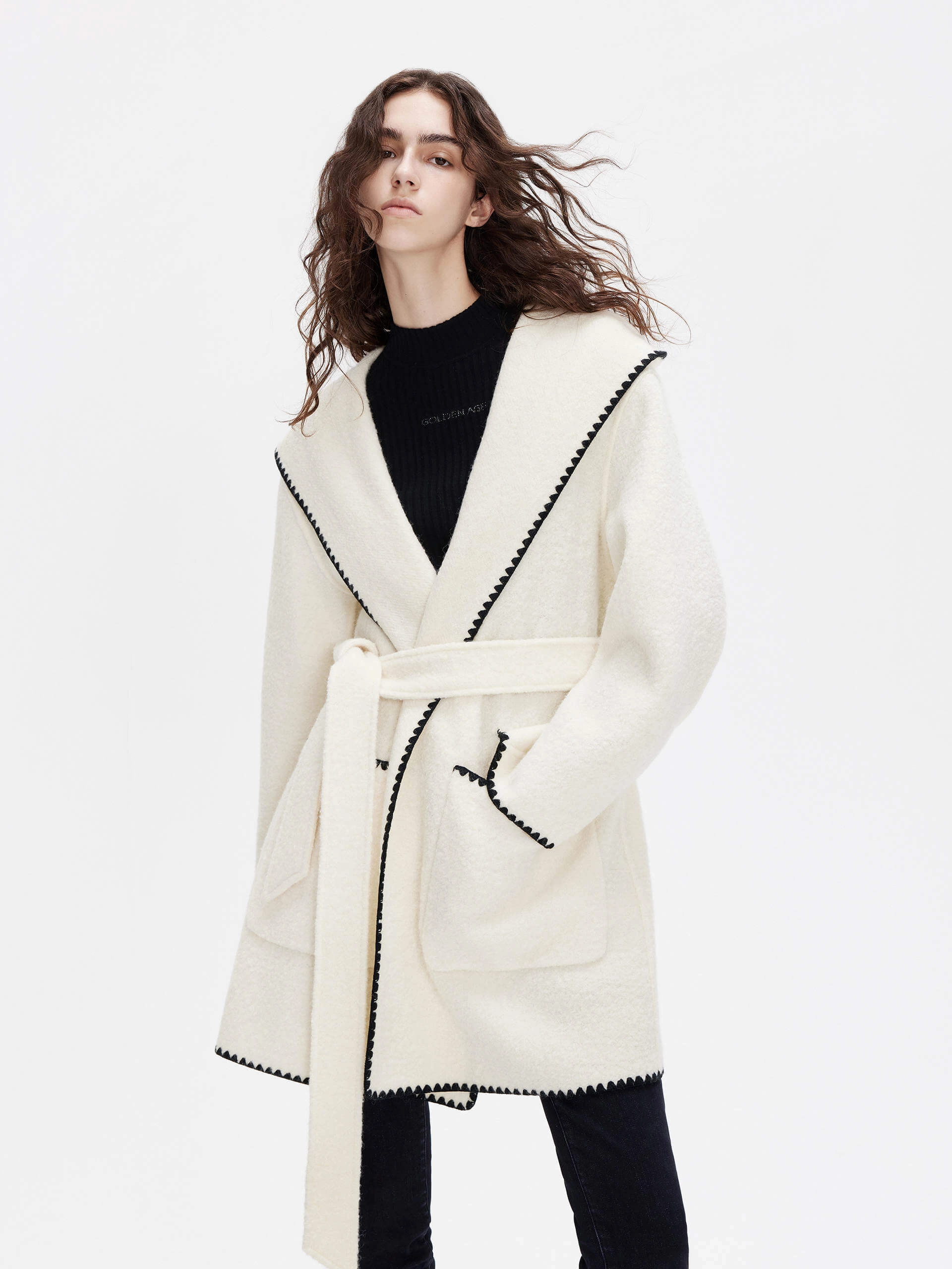 Packable design Include Belted Wool Coat