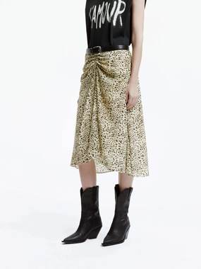 Thermal Regulating All Day Fit Leopard Print Silk Skirt