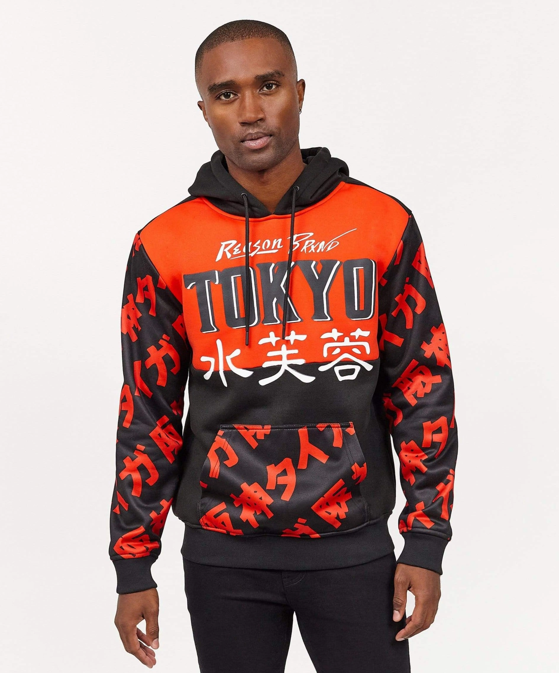 Kanji Tokyo Allover Print With Logo Hoodie High Durability Material