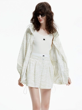 Double Waist Drawstring Shorts Water Resistant Finish