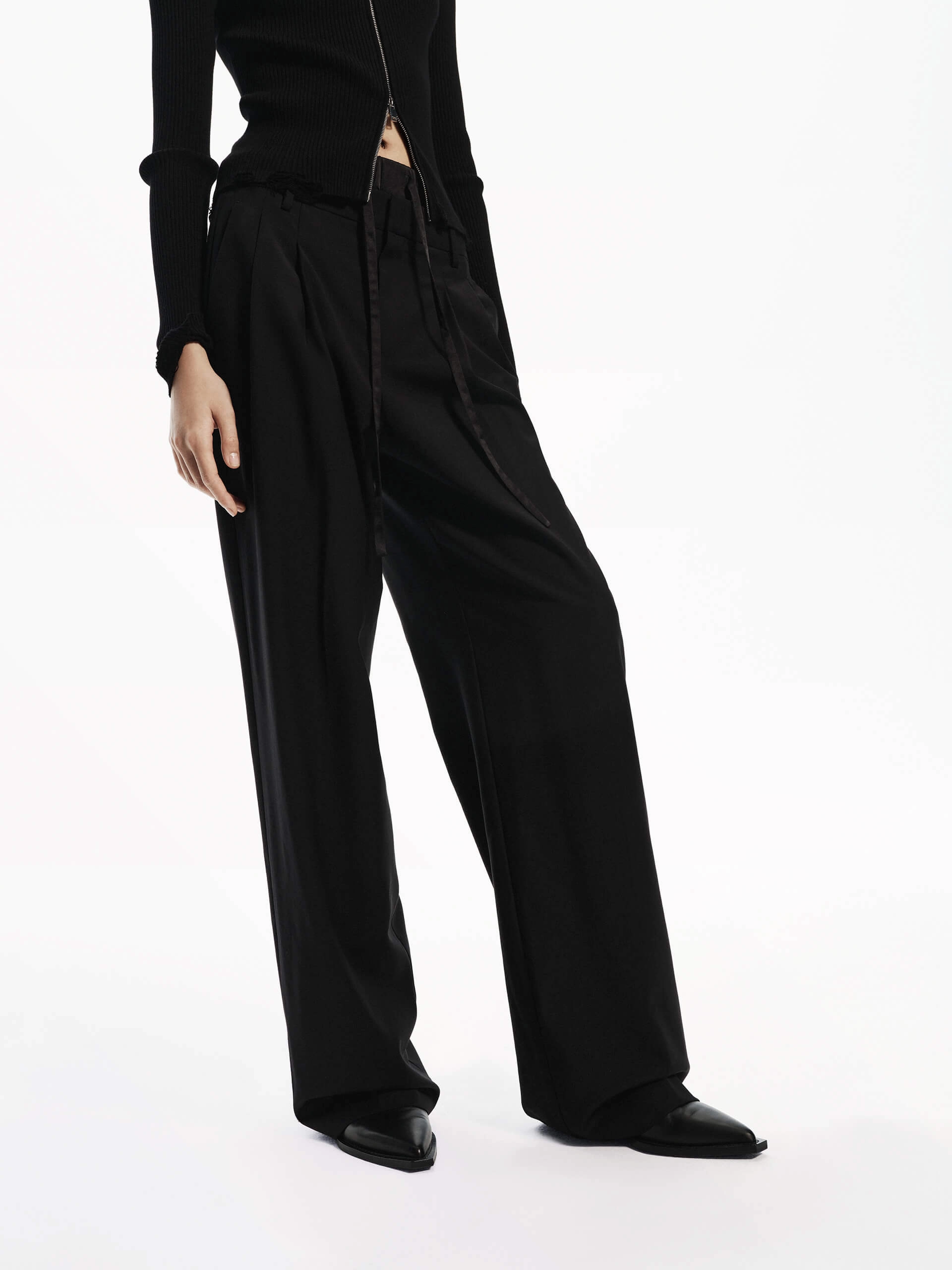 Crisp Design Quick Comfort Design Double Waist Wool Pants