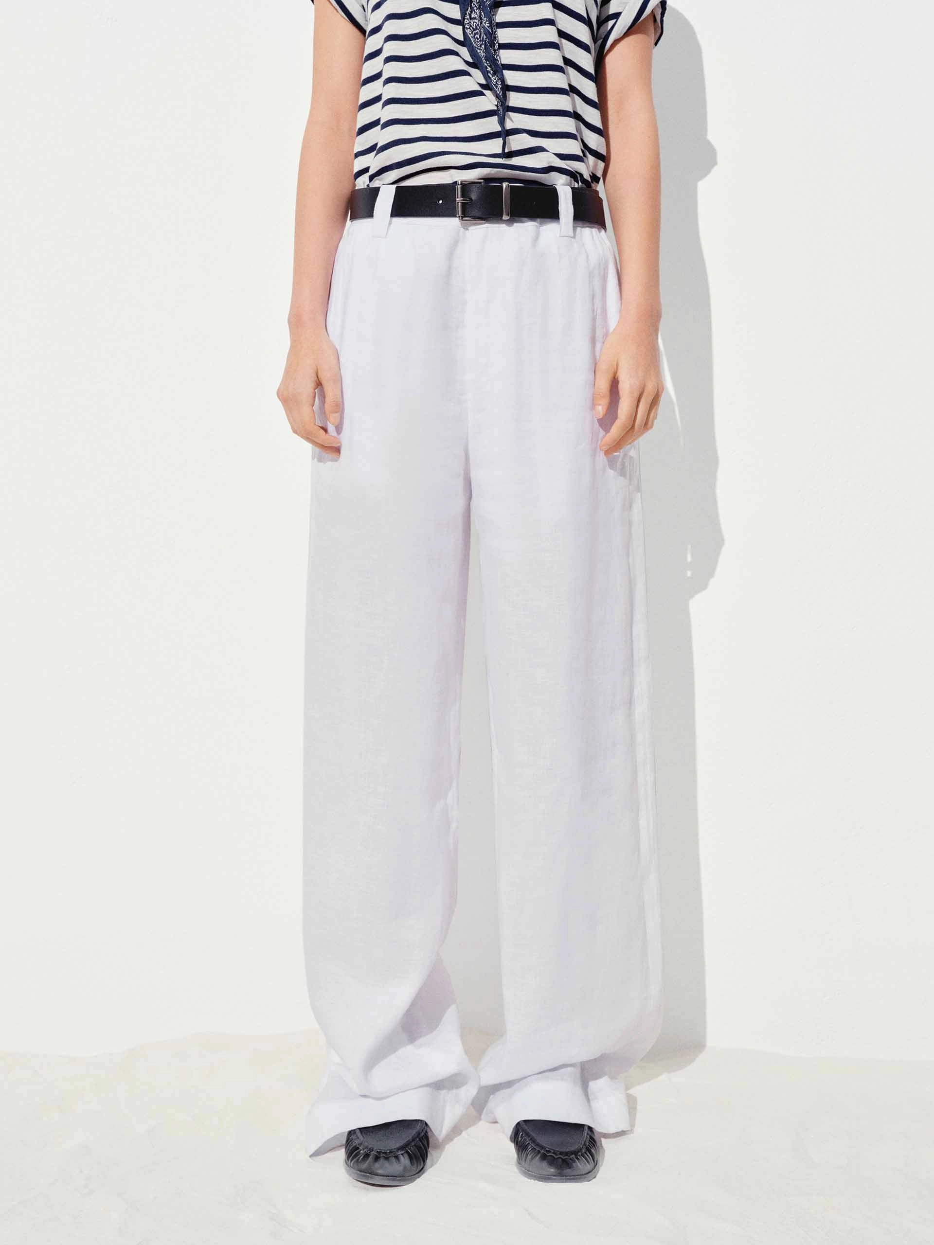 Linen Straight Trousers Fashionable Look