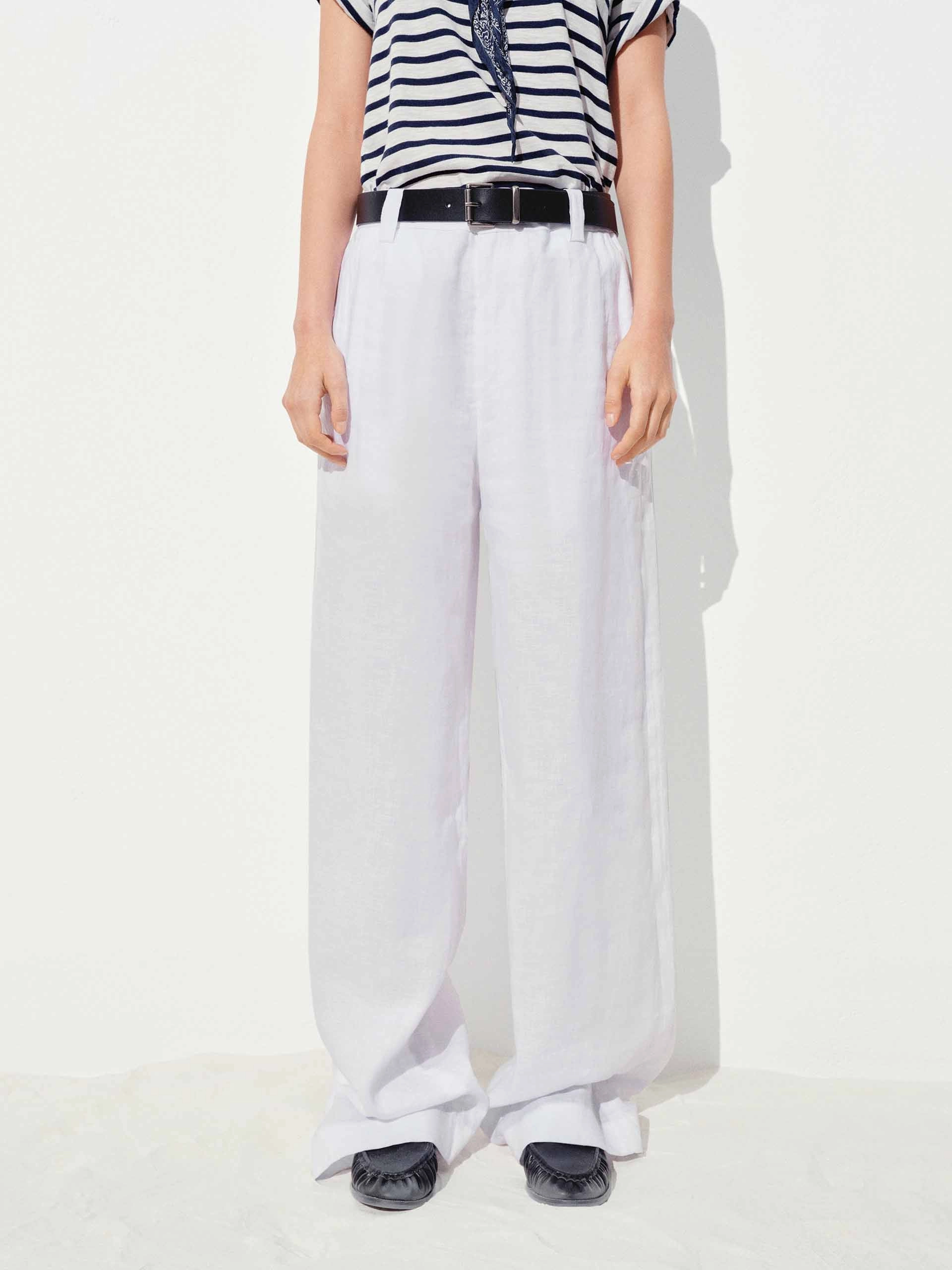 Linen Straight Trousers Chic Comfort Cool Comfort