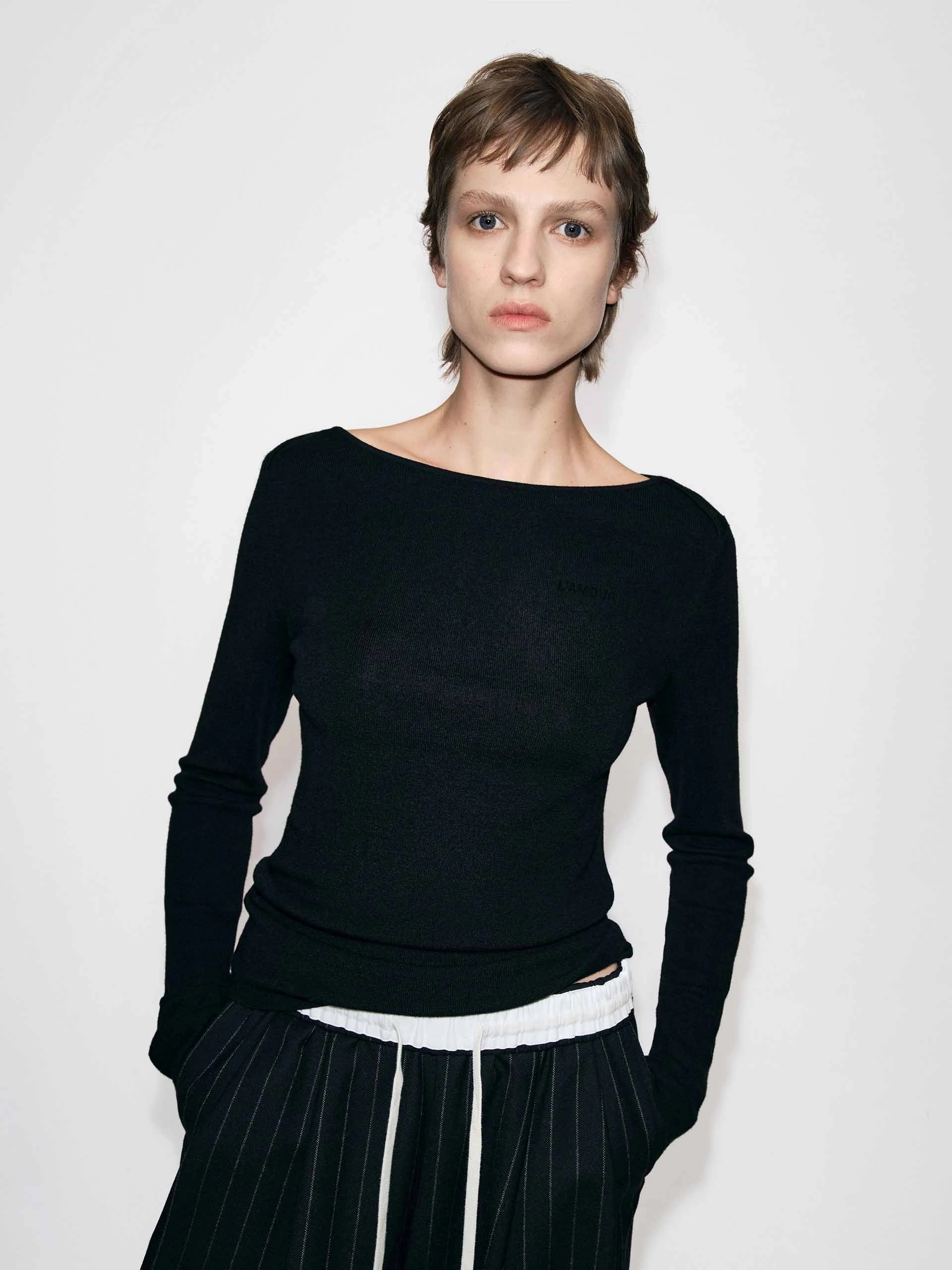 Wool Blend Fitted Knitted Top LayeringFriendly Weight