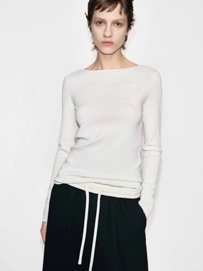 Simple Shirt Wool Blend Fitted Knitted Top