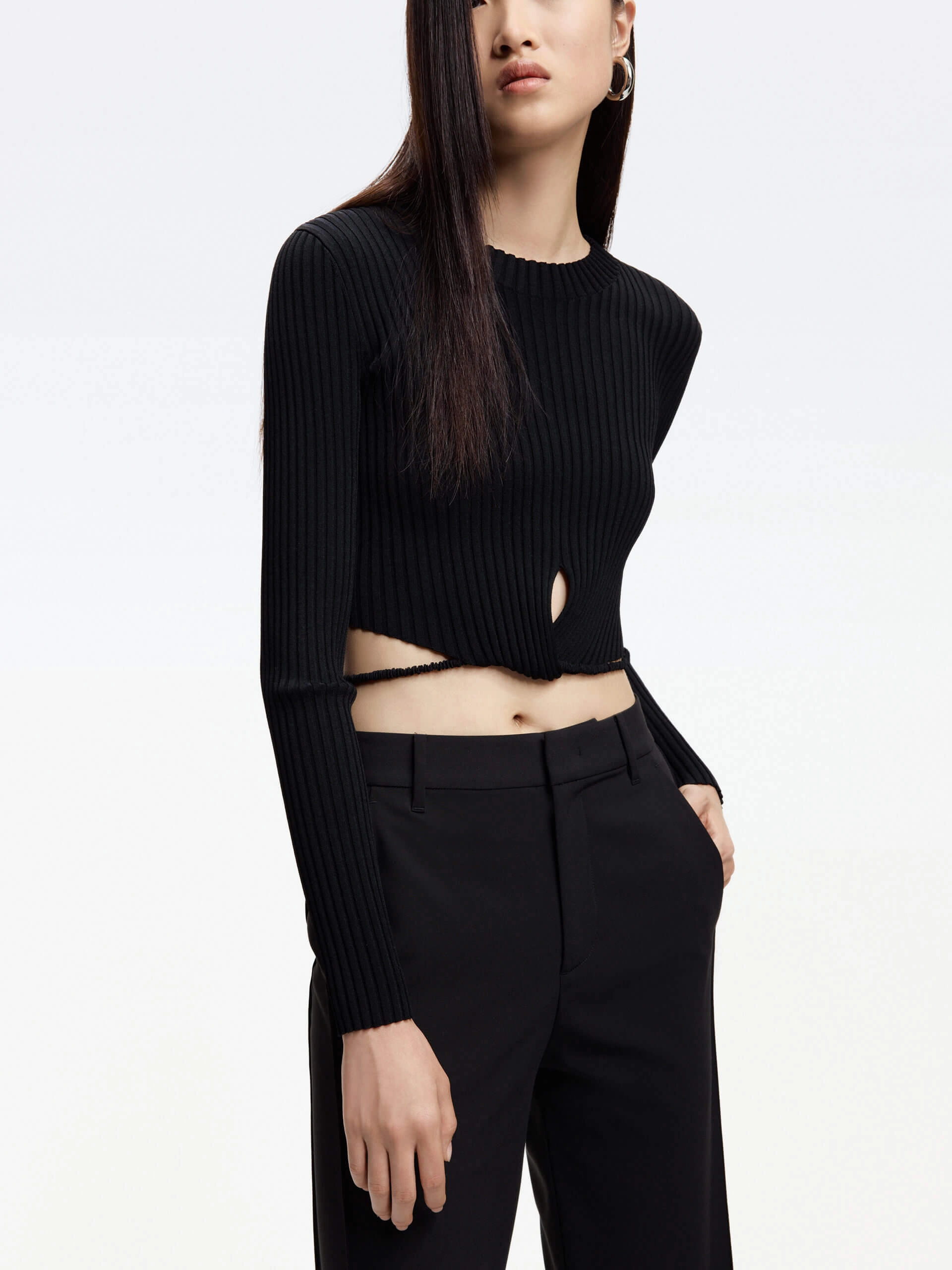 Ribbed Knit Strap Top Flex Fit Shoulder Construction AntiPilling Technology