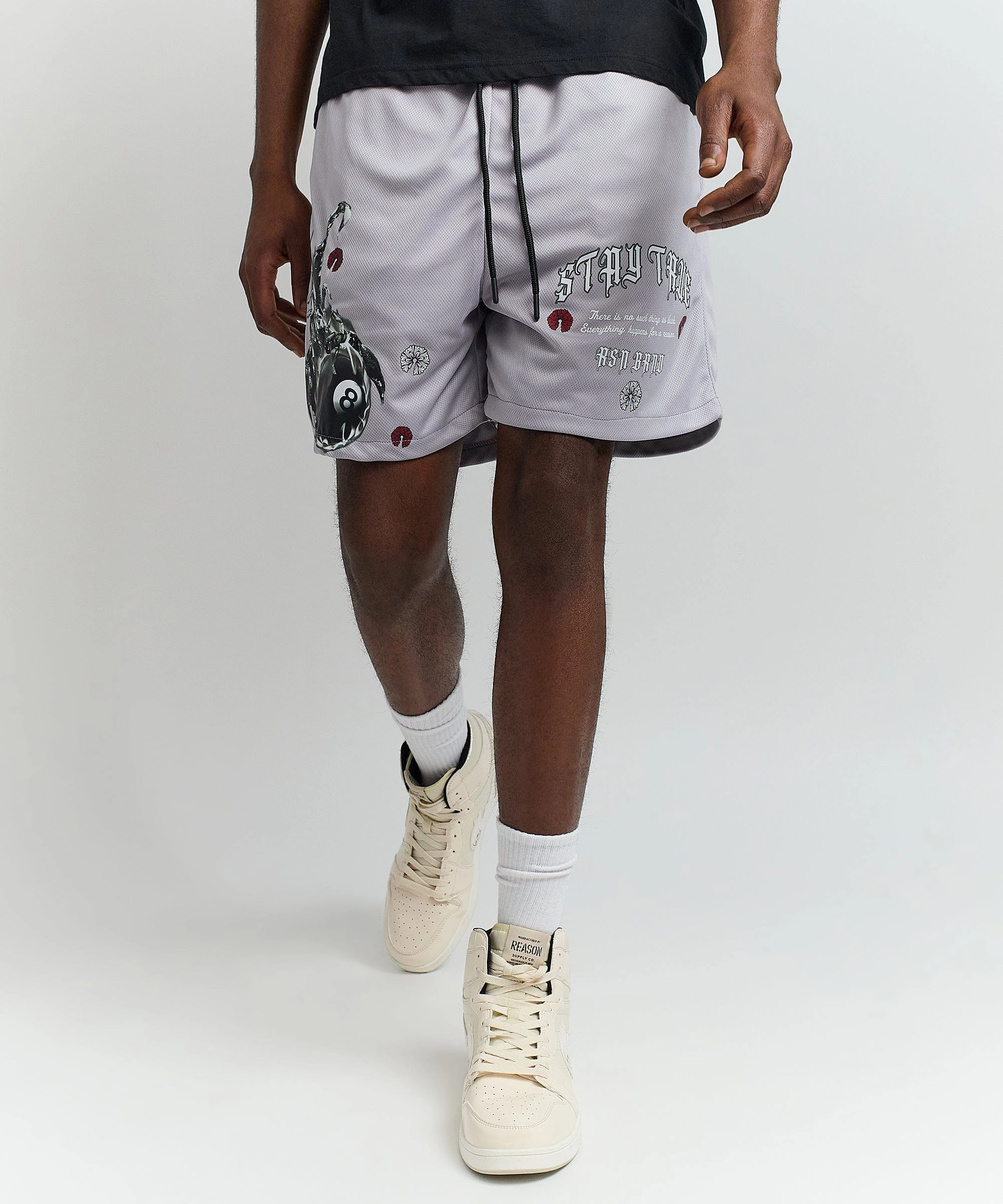 Seamless construction EasyClean Stay True Multi Print Mesh Shorts - Grey