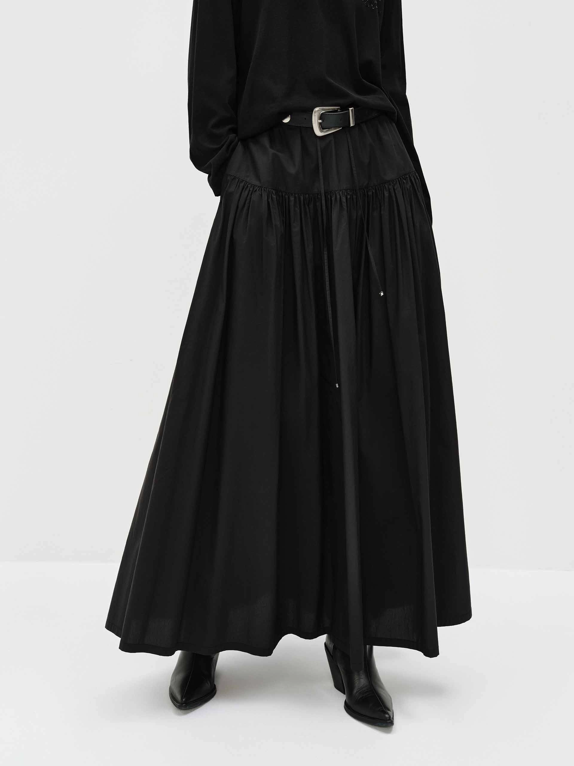 Active Comfort Drawstring A-line Maxi Skirt