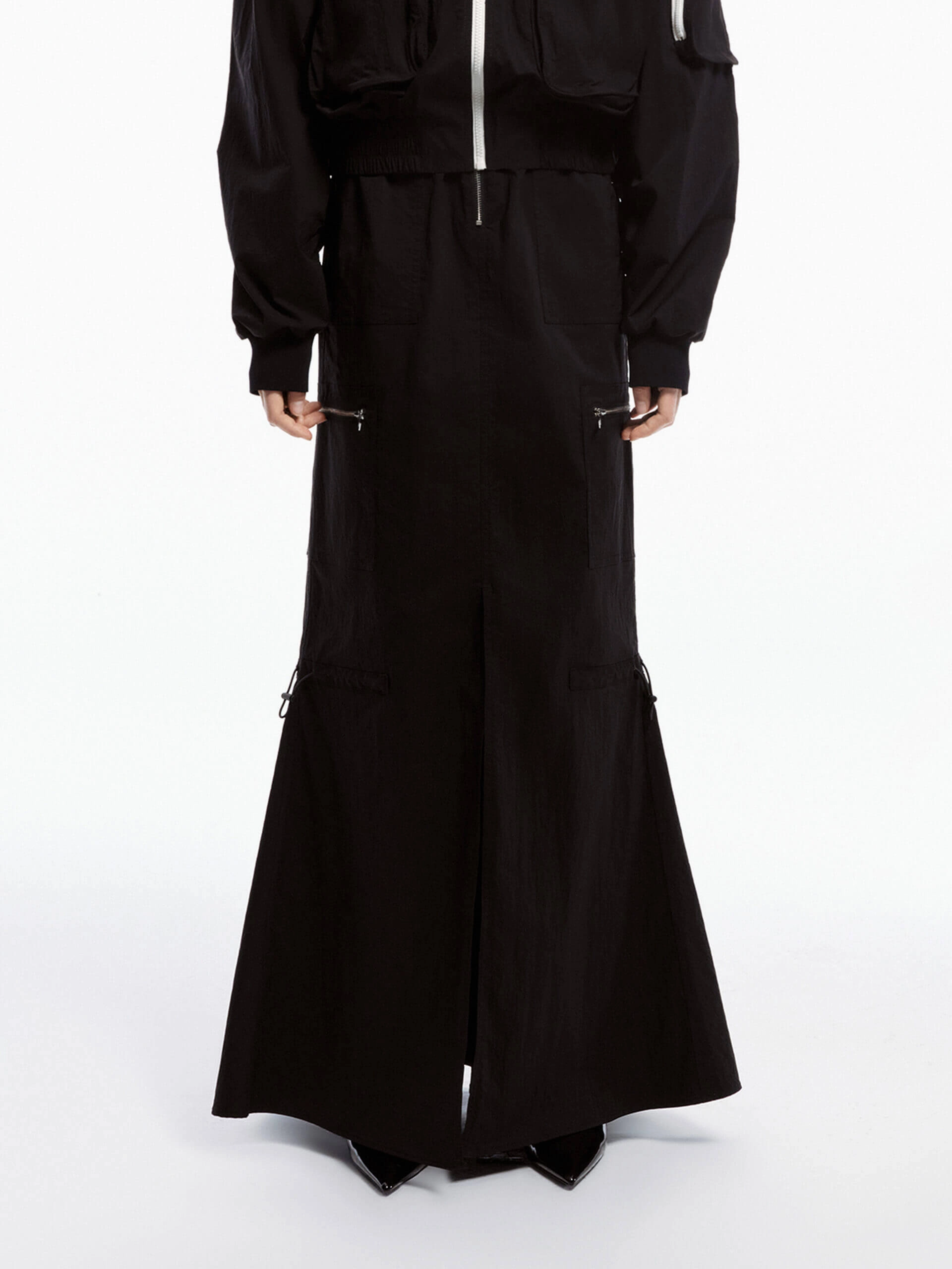 Drawstring Detail Maxi Skirt Versatile Comfort Wear No Gap Waistband