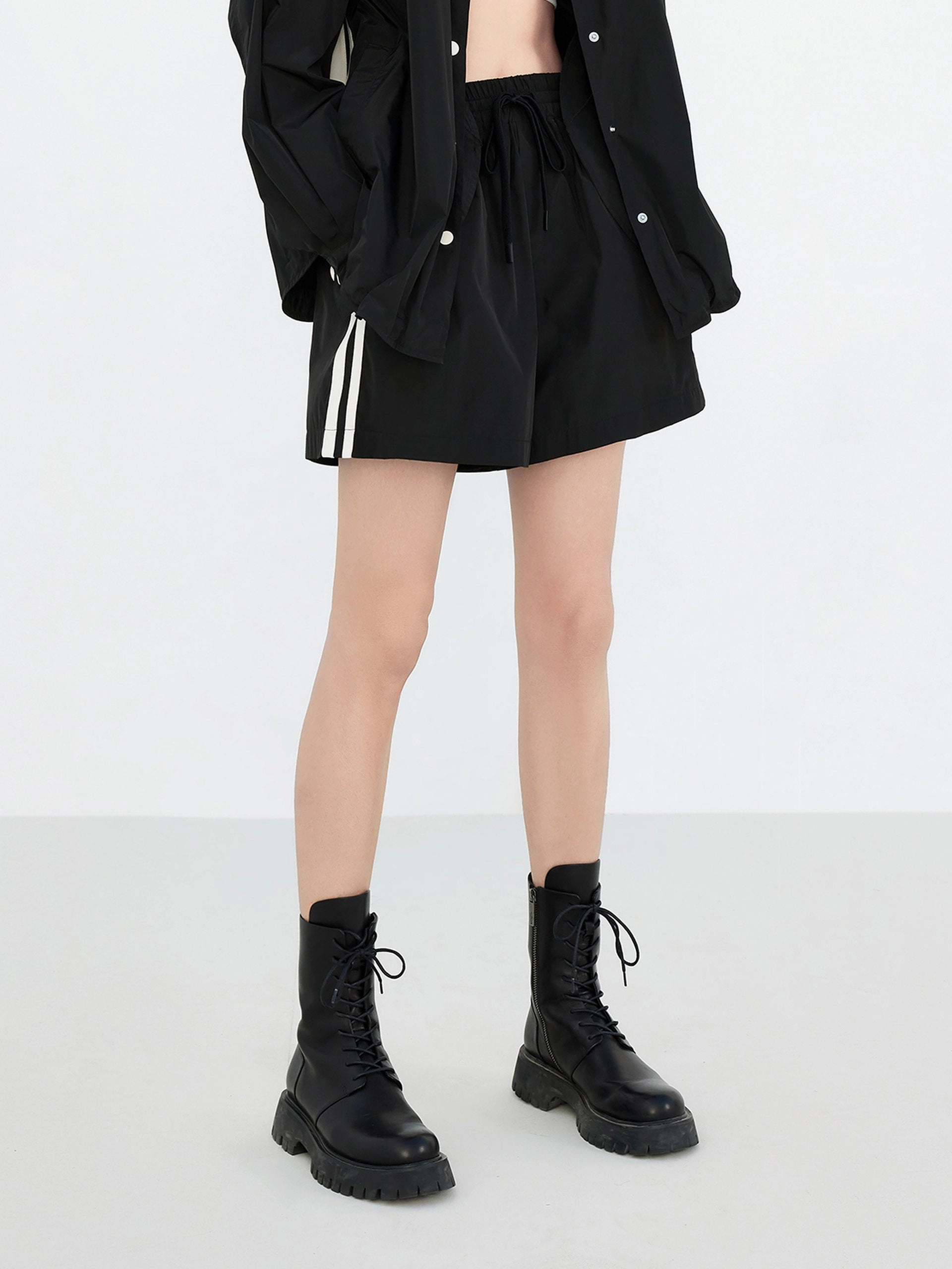 Drawstring Elastic Shorts Dressy look SmoothZipper