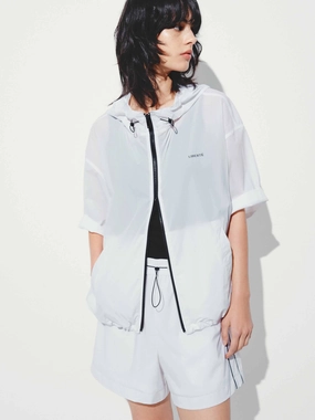 Drawstring Hem Hooded Coat Reinforced Elbows StretchFit Silhouette