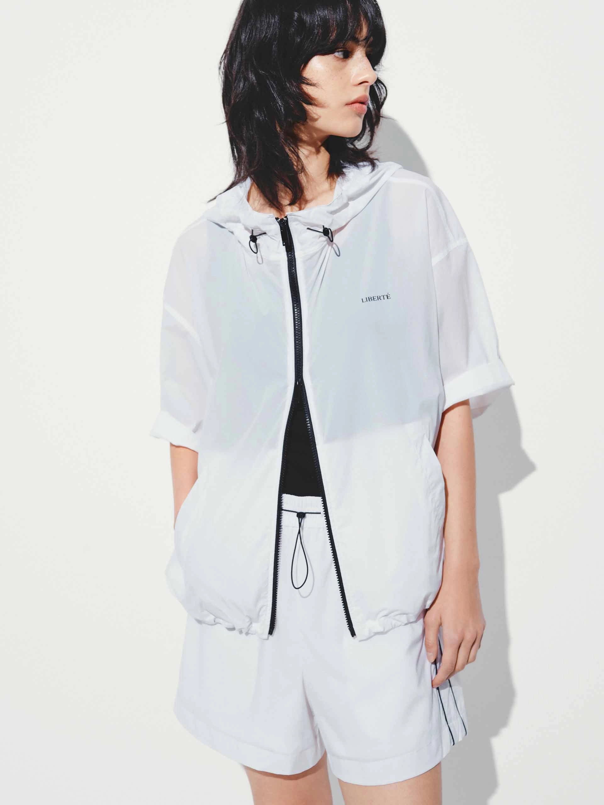 Travel Ready Look water proof Drawstring Hem Hooded Coat