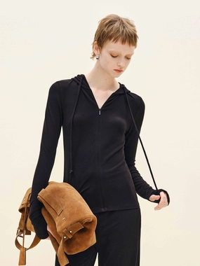 Knee Length Fur Trim Drawstring Hooded Jacket