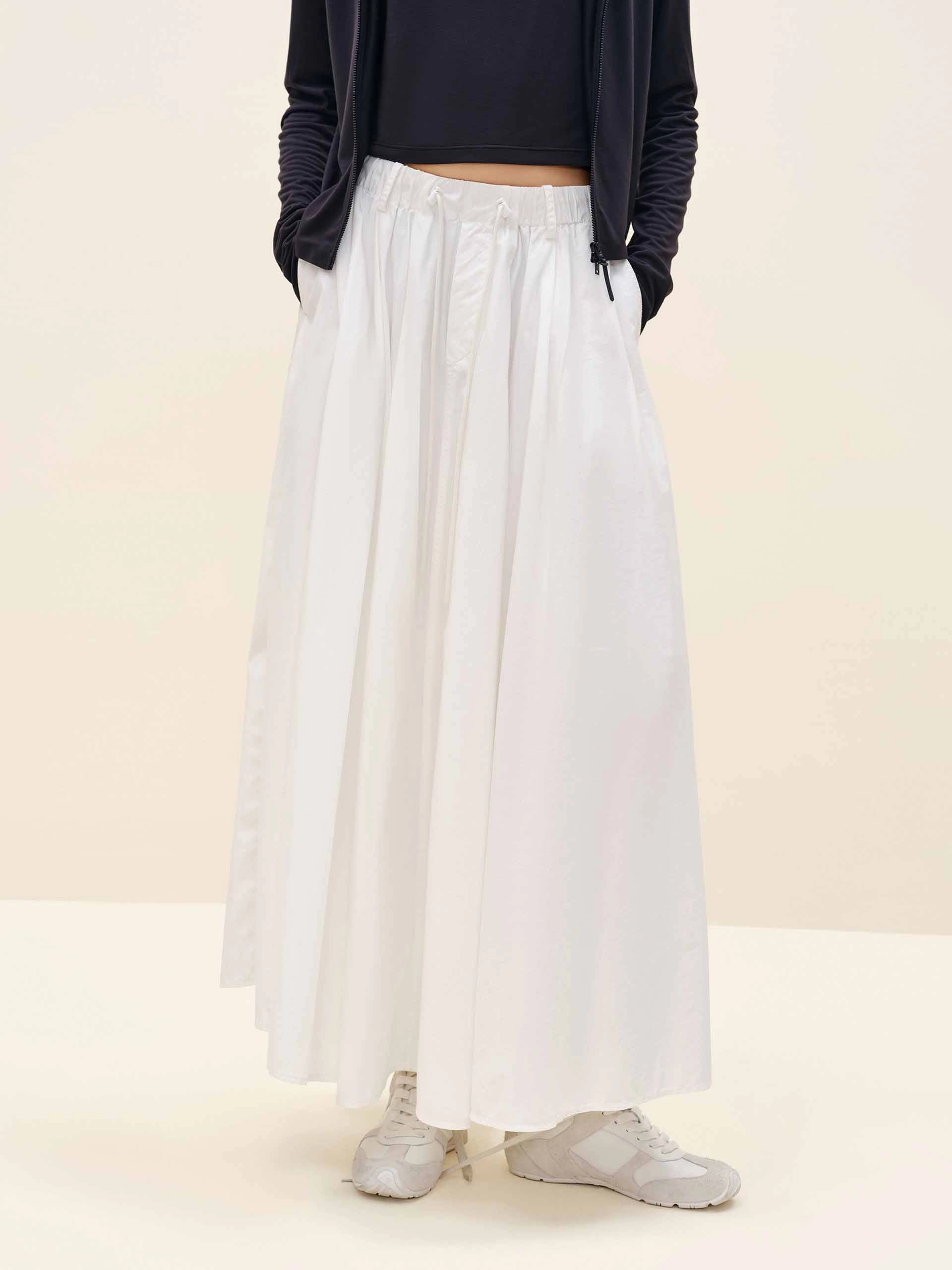 Outdoor Flex Zip Pocket Drawstring Pleated Skirt
