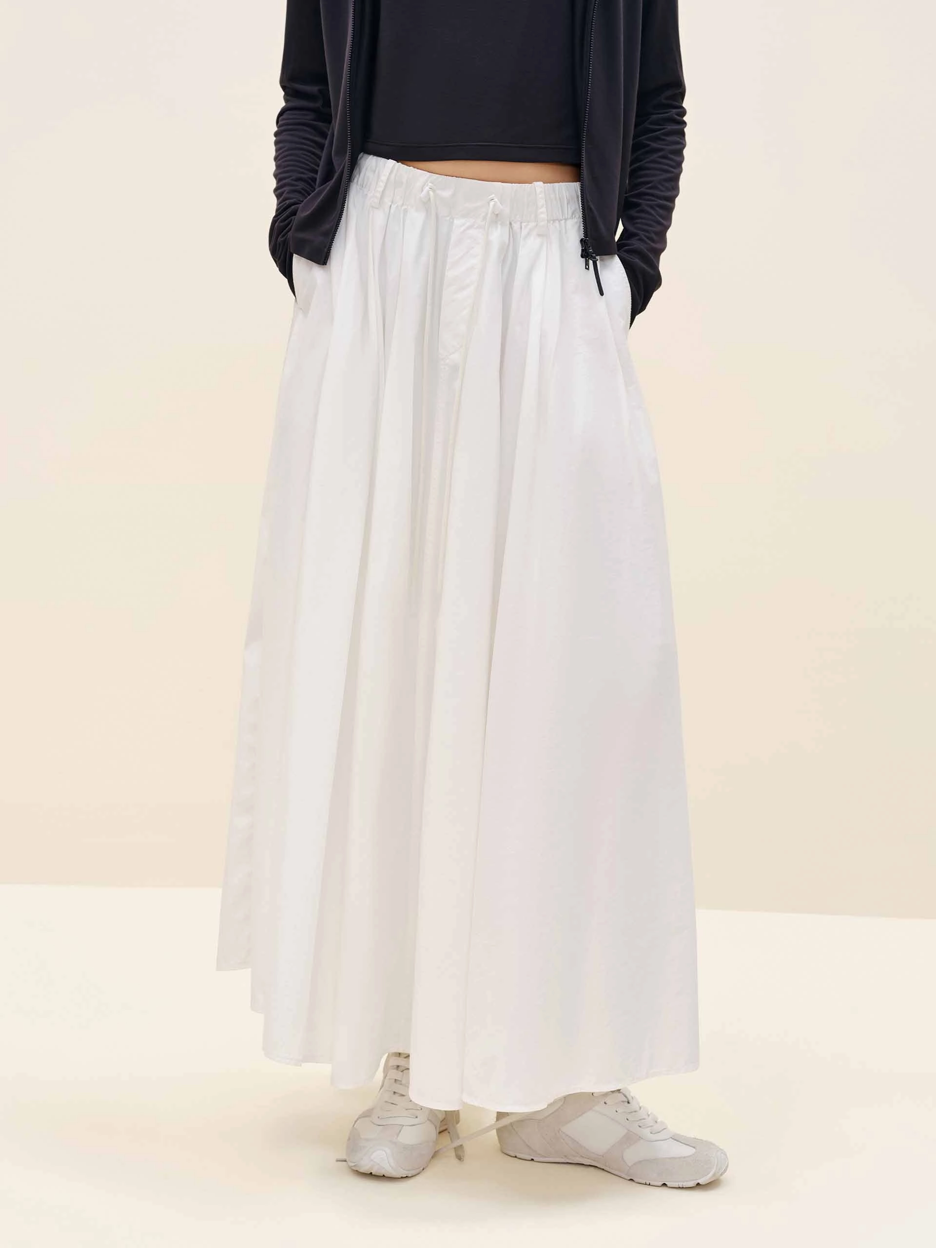 Drawstring Pleated Skirt Everyday Must-have Skinny Fit