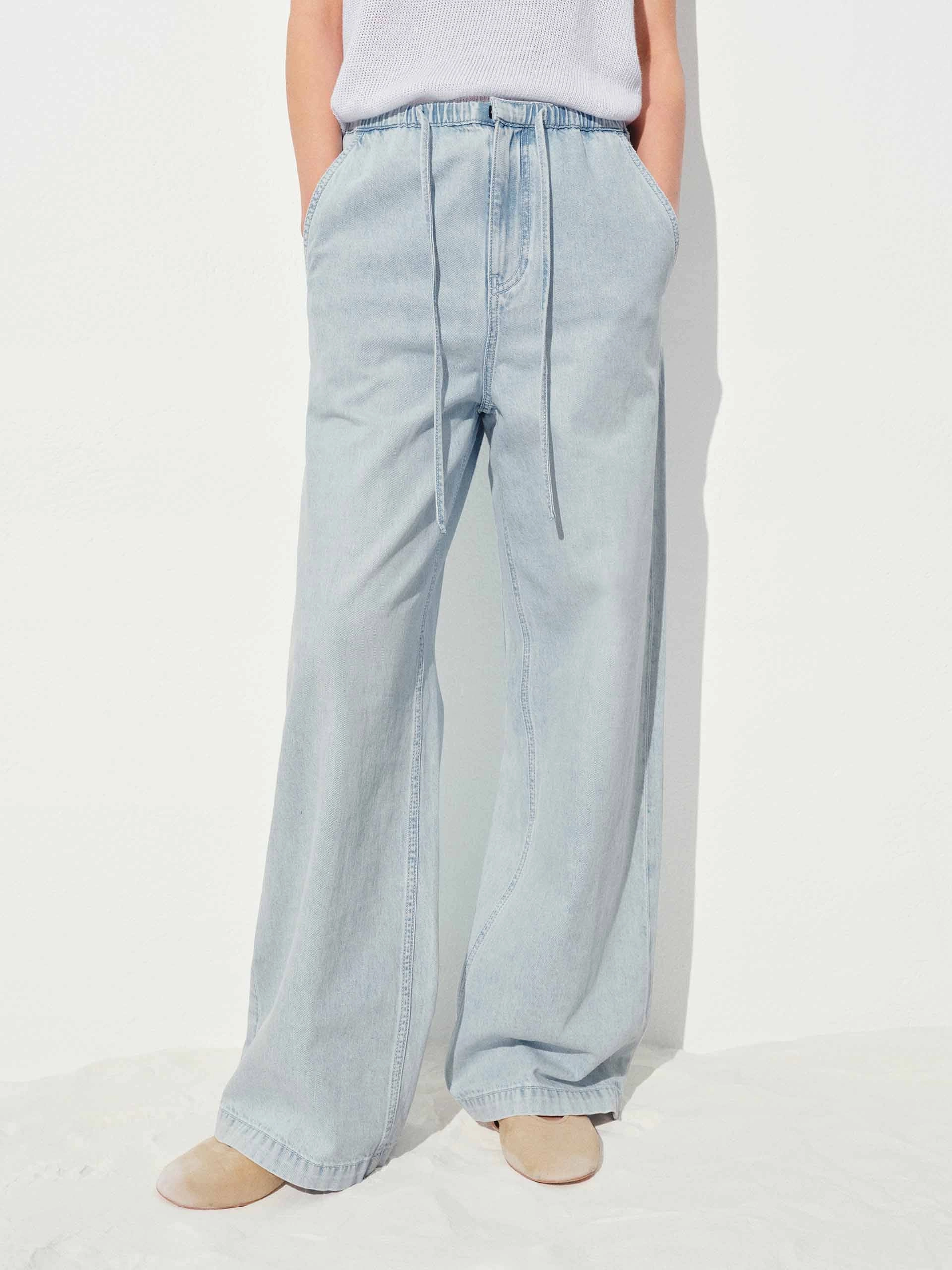 Modern Casual Drawstring Straight Jeans