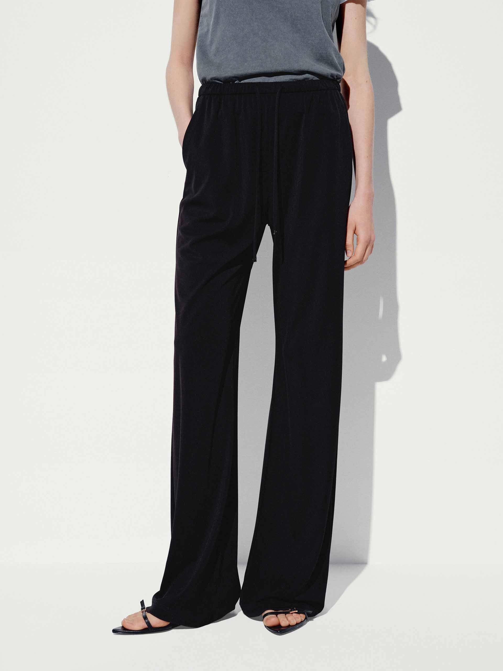 Drawstring Waist Flared Trousers AntiSnagZippers Breathable Stretch Wear