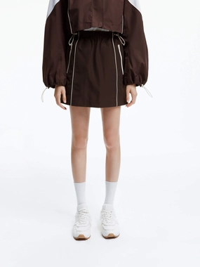 Timeless Layers Refined fit Drawstring Waist Mini Skirt