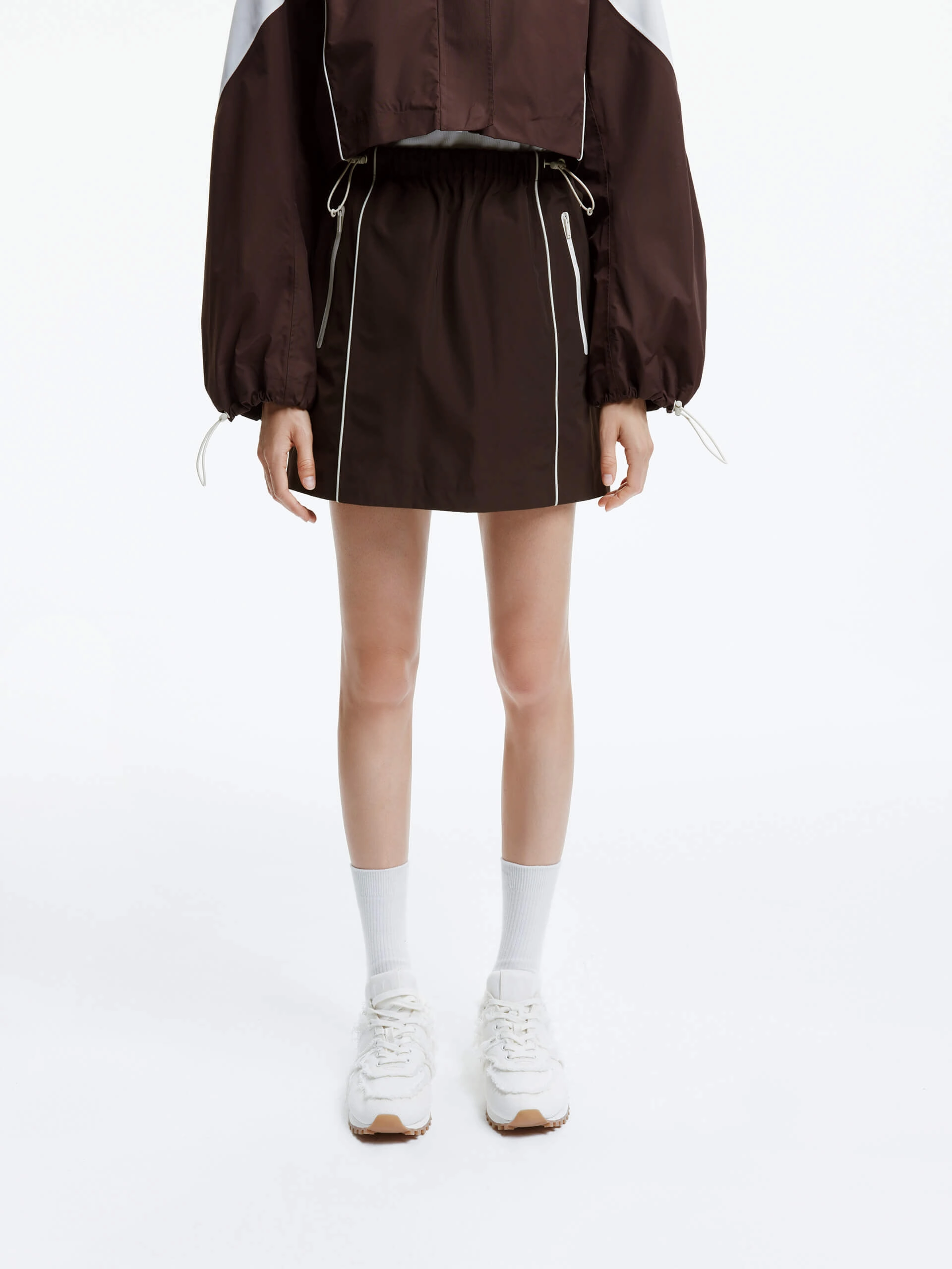 Timeless Layers Refined fit Drawstring Waist Mini Skirt