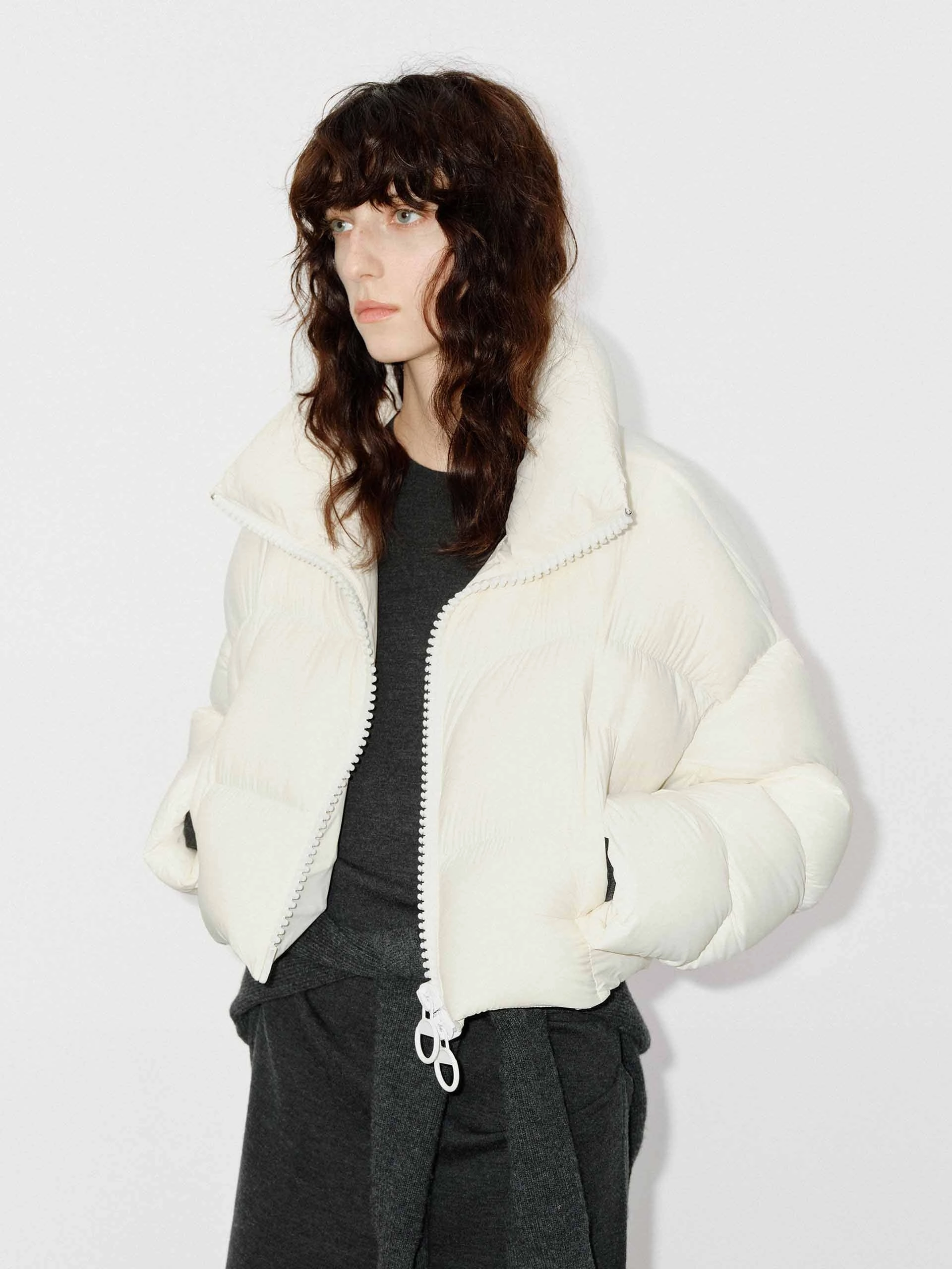 Outer Chill Piece Cropped Zipper Down Jacket