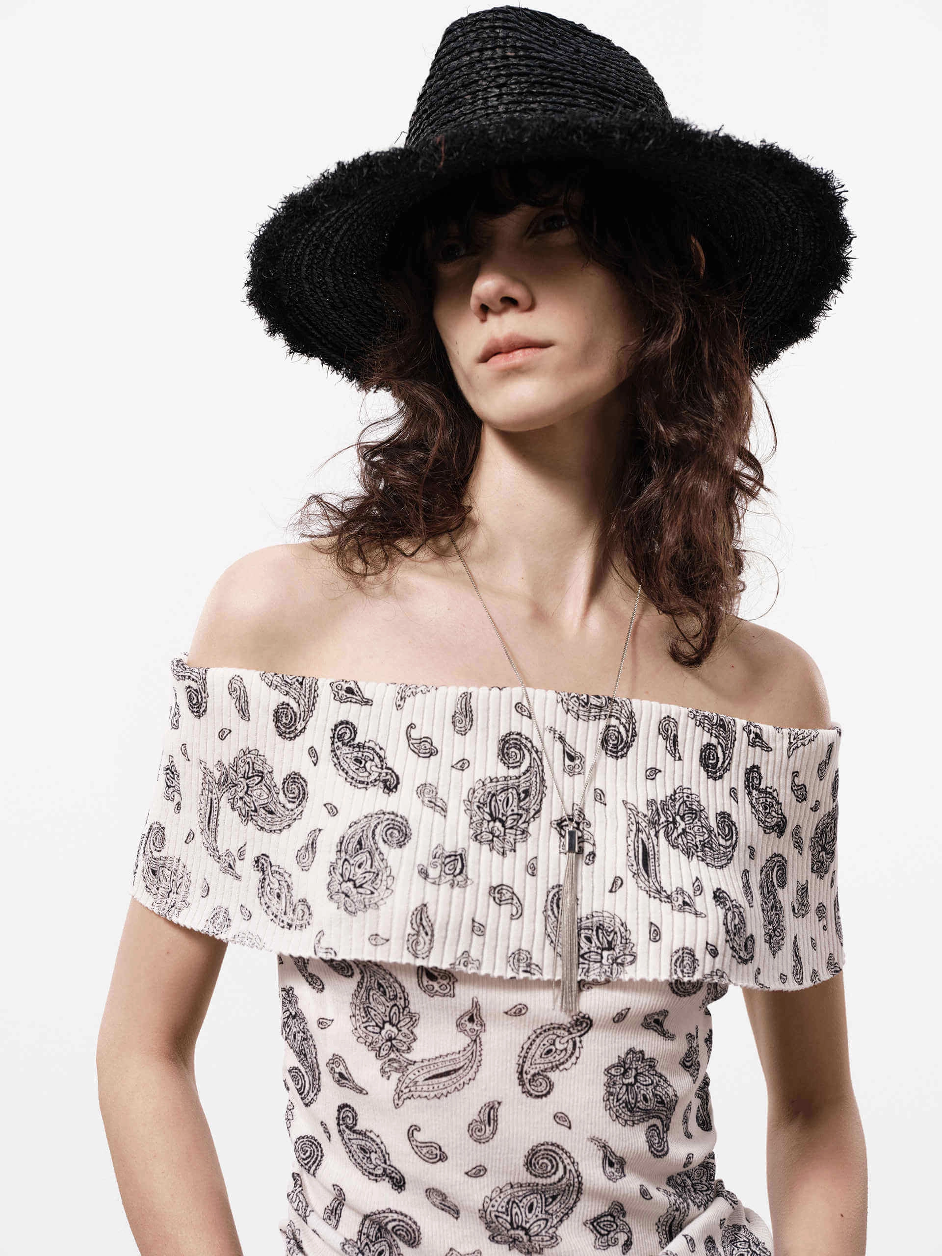 Stretchy Paisley Print Top Ultrasoft Inner Lining