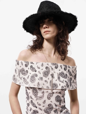 Stretchy Paisley Print Top Ultrasoft Inner Lining