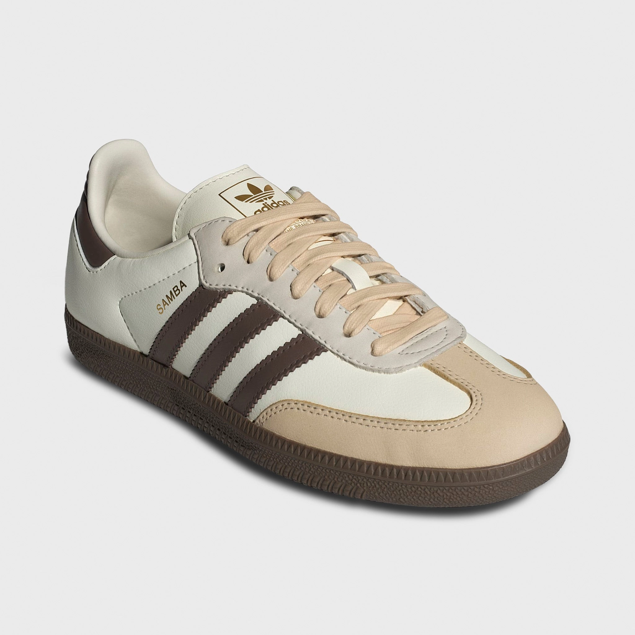 adidas Women's Samba OG Off White / Earth Strata - Gum AllPurpose Compression Fit Lining