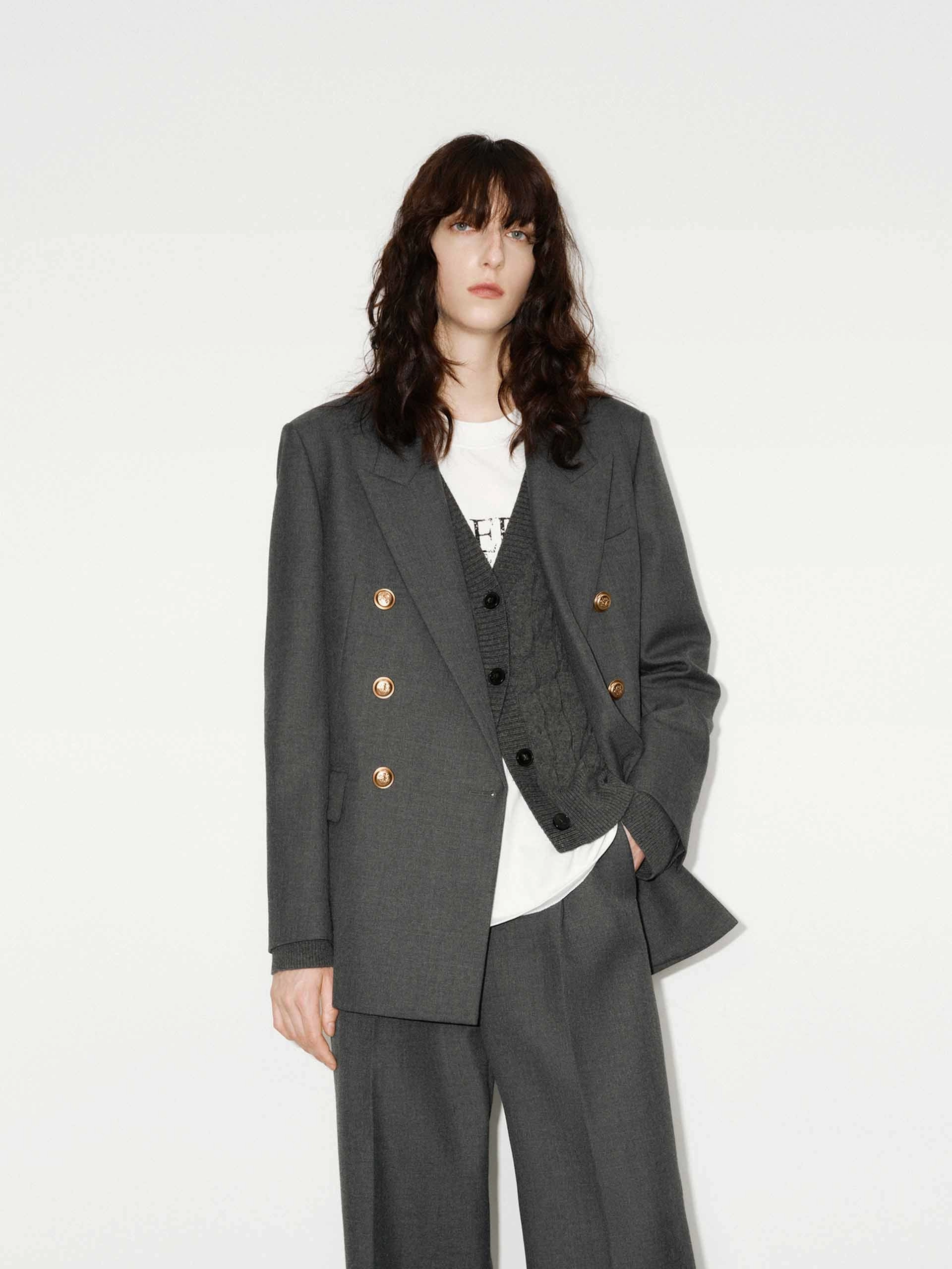 Metal Button Structured Blazer LowProfile Design