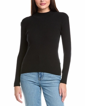 WISPR Francie Mock Neck Silk-Blend Sweater Cozy Knit