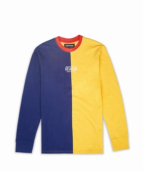 Levi Color Block Long Sleeve Tee FlatlockSeams Interlock Stitch Detail