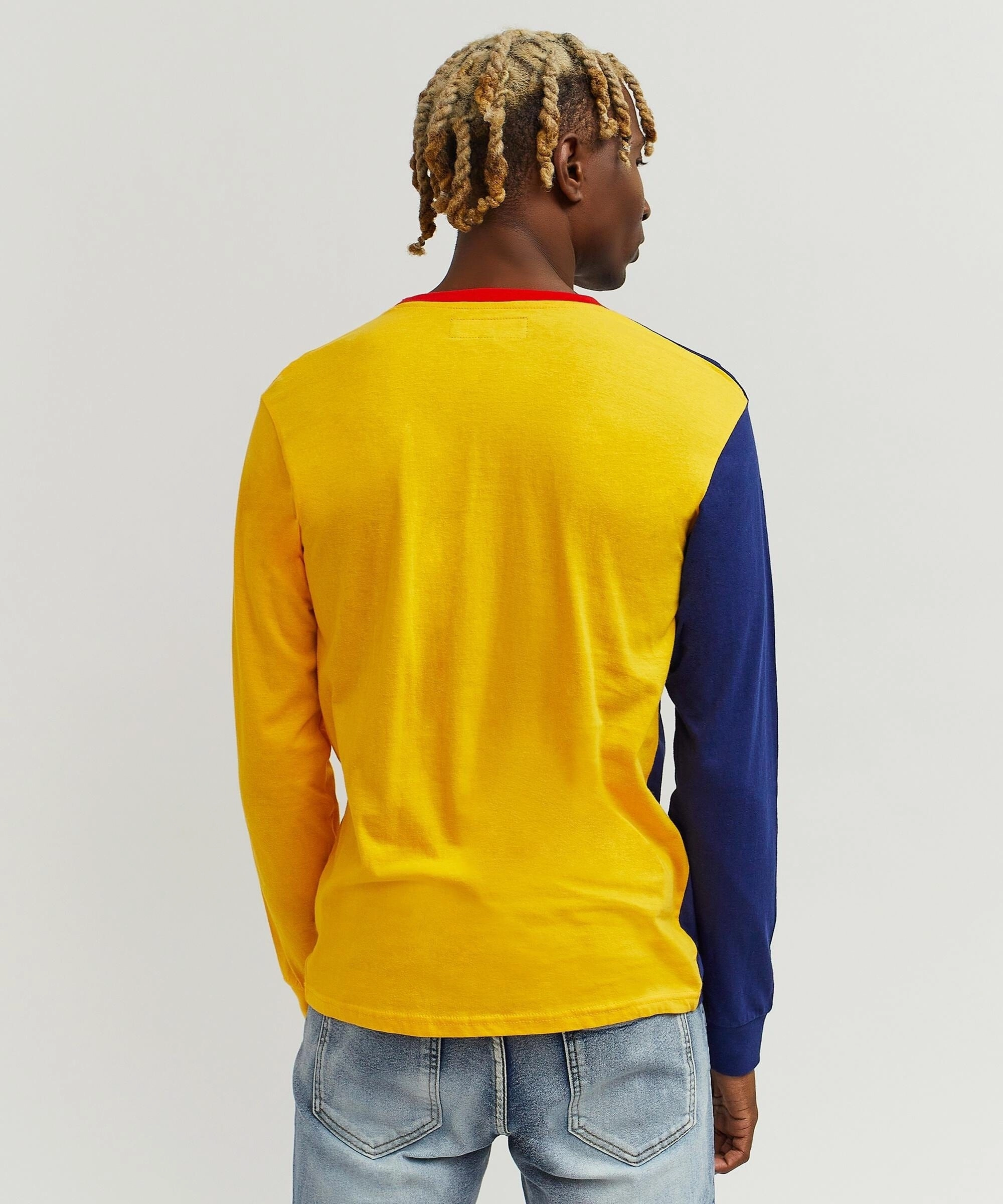 Levi Color Block Long Sleeve Tee Reinforced Buttonholes standard fit