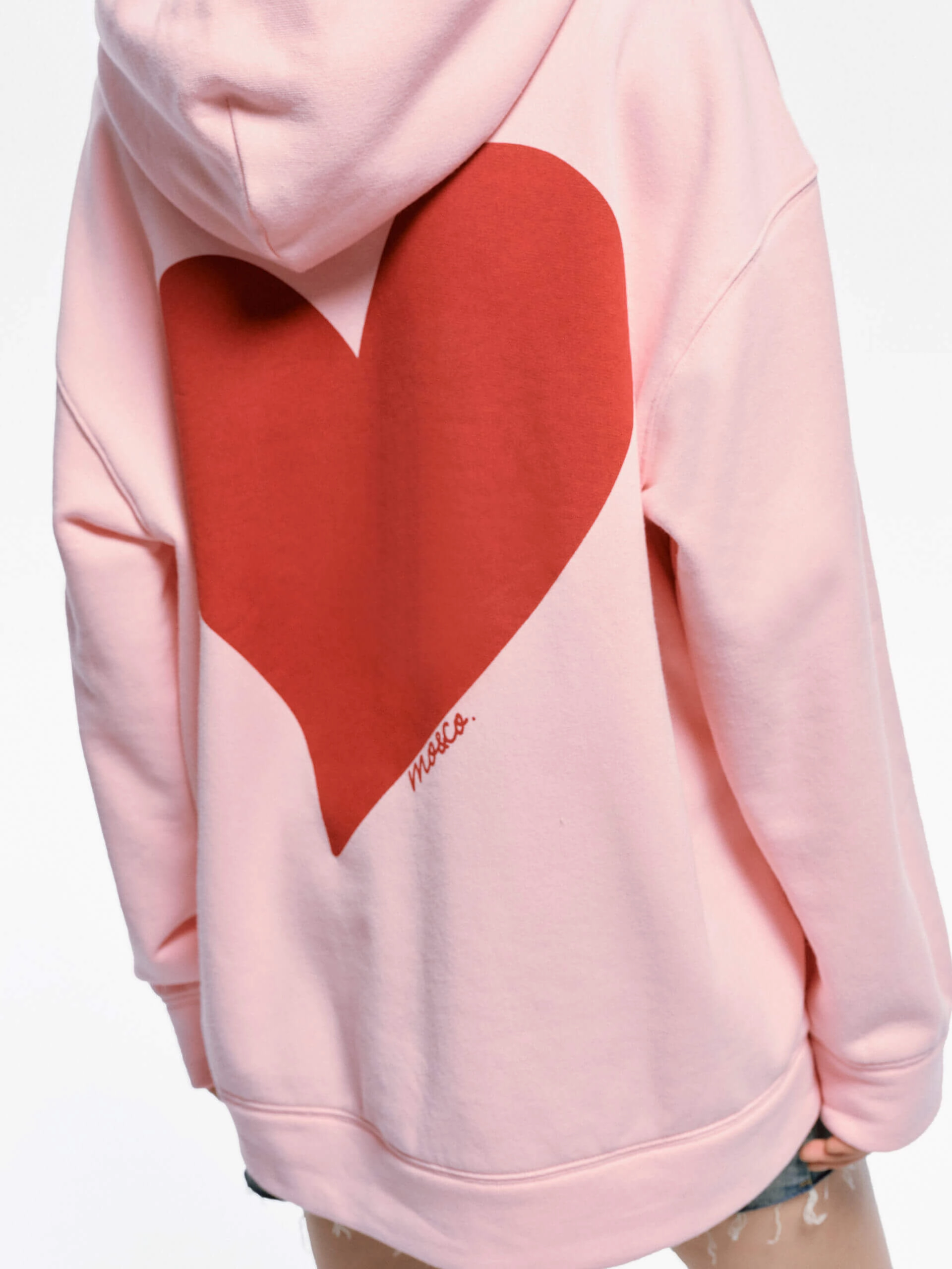 Back Heart Pattern Sweatshirt Quick Dry Blend