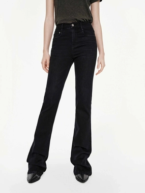 Beach Day Holiday Vibes Teen Outfit Night Out Party Look Black Fitted Flared Jeans