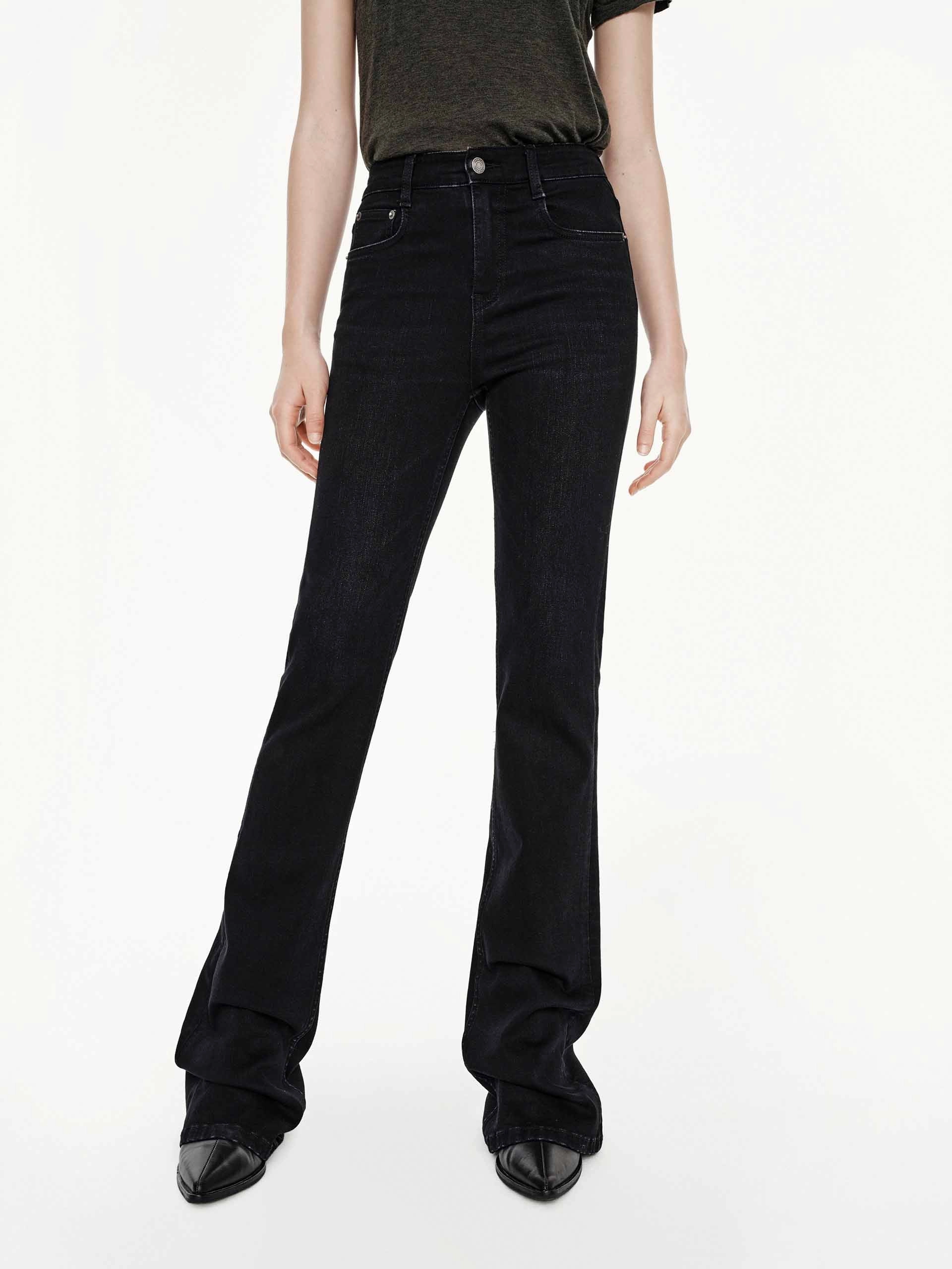 Beach Day Holiday Vibes Teen Outfit Night Out Party Look Black Fitted Flared Jeans