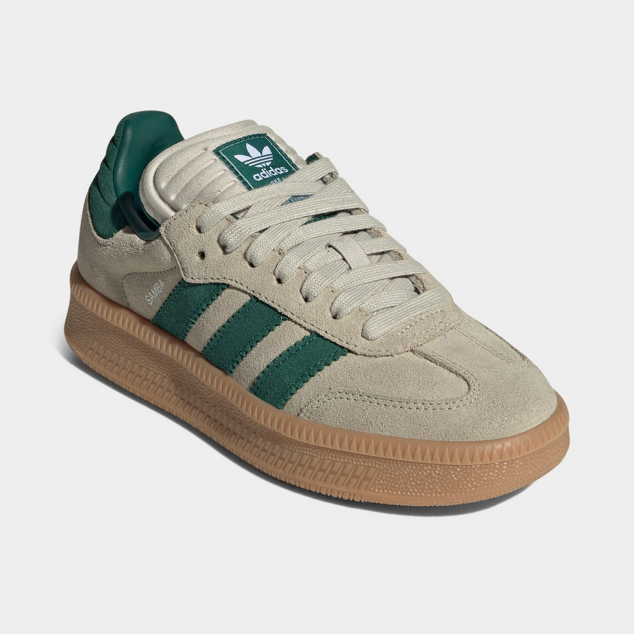 adidas Juniors' Samba XLG Tan / Green Anatomically Shaped Footbed Reliable Sole